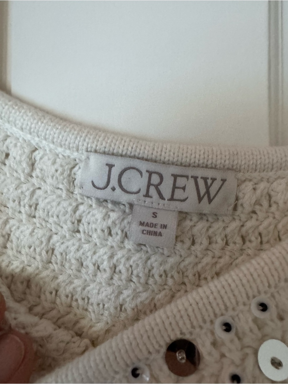 J. Crew Cream Crochet Sequin-Trim Tank - Picture 4 of 6